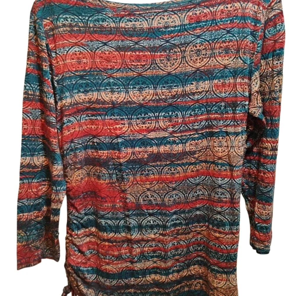 Ruby Rd. Multicolor Patterned Long Sleeve Top - Picture 4 of 11